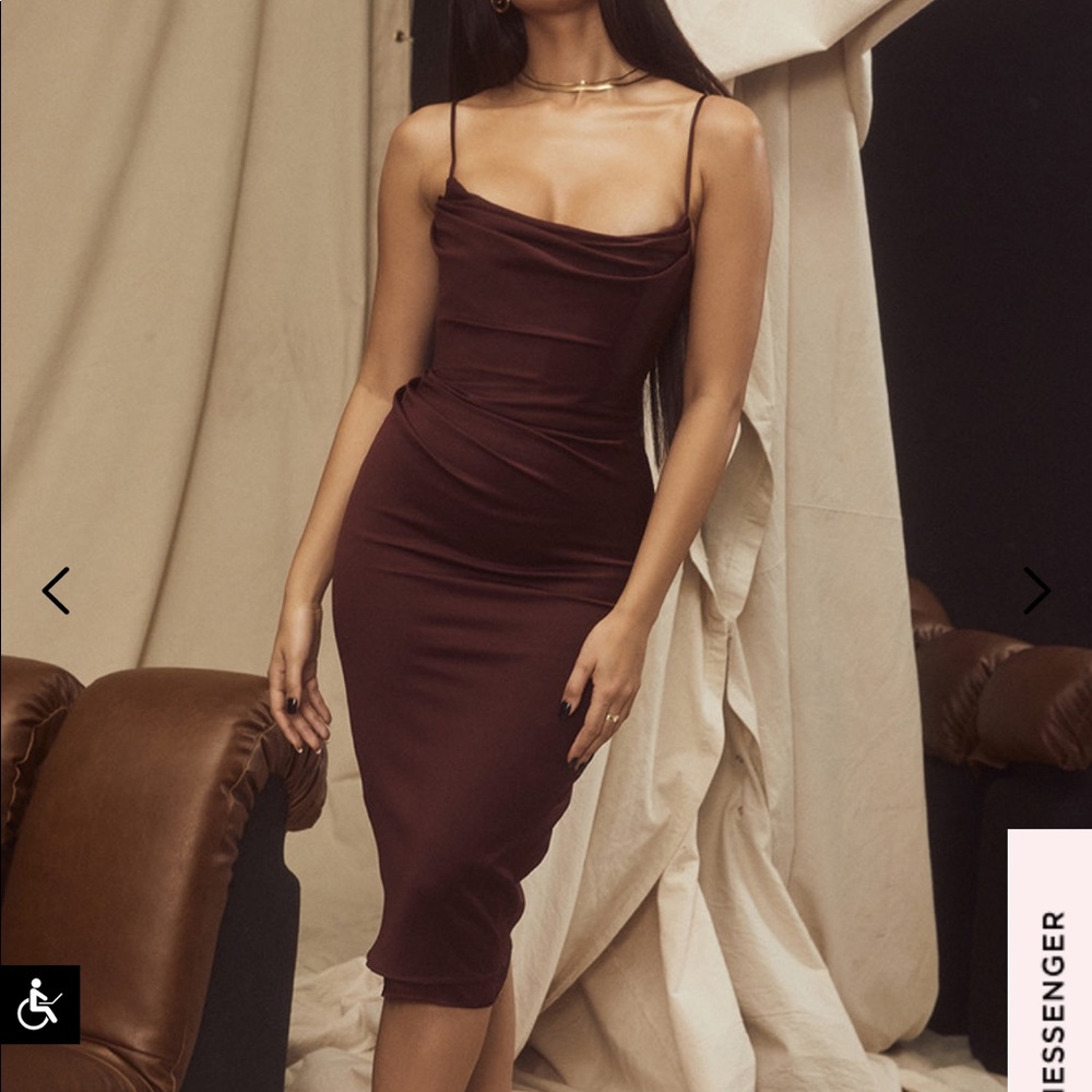 ANJA dress RAISIN SATIN CORSET MIDI DRESS